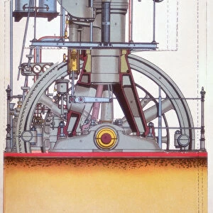Diesel engine: internal combustion engine invented by Rudolph Diesel in 1897 (c1910)
