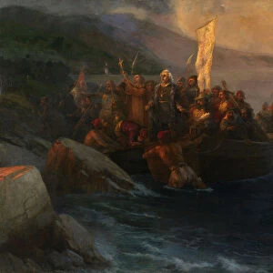 The Disembarkation of Christopher Columbus on San Salvador, 12th October 1492, 1892. Artist: Aivazovsky, Ivan Konstantinovich (1817-1900)