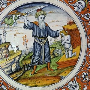 Dish showing the Sacrifice of Isaac, 16th century. Artist: Nessus Painter