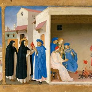 The Dispute of Saint Dominic and the Miracle of the Book (Predella of the retable The Coronation of Artist: Angelico, Fra Giovanni, da Fiesole (ca. 1400-1455)