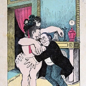 Doctor, is this for love or duty?, Vintage French postcard, c1900