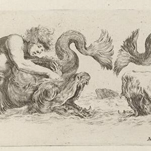 Dolphins and Tritons, probably 1648. Creator: Stefano della Bella