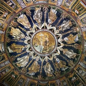 Dome Mosaic in Orthodox Baptistry, Ravenna, Italy, 5th century