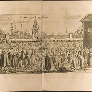 The donkey walk in the Moscow Kremlin (Illustration from Travels to the Great Duke of Muscovy and t Artist: Rothgiesser, Christian Lorenzen (?-1659)