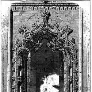 Door of the Imperfect Chapel, Monastery of Batalha, Portugal, 1886. Artist: Therond
