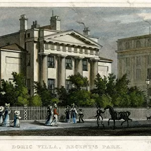 Doric villa, Regents Park, London, 1828. Artist: W Watkins