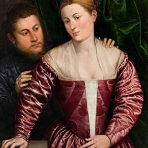 Double Portrait of a Venetian Woman and her Cavalier, c. 1560. Creator: Bordone, Paris (1500-1571)