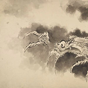 Dragon emerging from clouds, Edo period, 19th century. Creator: Hokusai