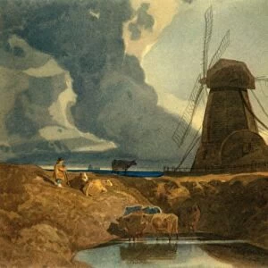 Draining Mill, Lincolnshire, 1810, (1947). Creator: John Sell Cotman