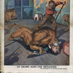 Drama in a menagerie, 1930. Creator: Unknown