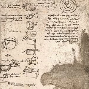 Drawing of musical instruments and other objects, c1472-c1519 (1883). Artist: Leonardo da Vinci