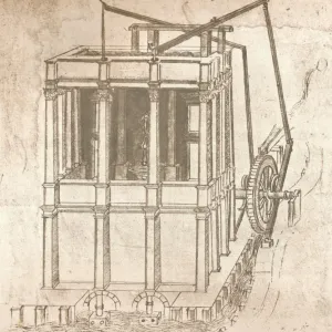 Drawing of projects for castles and villas, c1472-c1519 (1883). Artist: Leonardo da Vinci Drawing of projects for castles and villas, c1472-c1519 (1883). Artist: Leonardo da Vinci