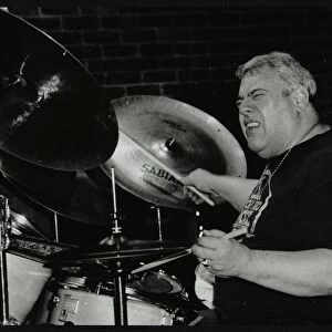 Drummer Martin Drew playing at The Fairway, Welwyn Garden City, Hertfordshire, 15 February 1998