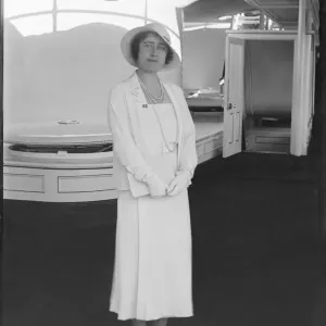 The Duchess of York aboard HMY Victoria and Albert, 1933. Creator: Kirk & Sons of Cowes The Duchess of York aboard HMY Victoria and Albert, 1933. Creator: Kirk & Sons of Cowes