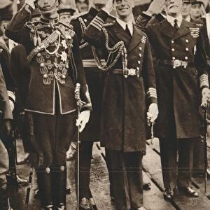 The Duke of York and Prince Henry welcoming the Prince of Wales at Portsmouth, 1925