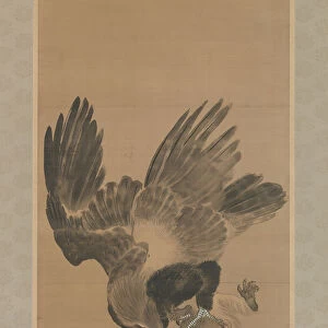 Eagle Attacking a Monkey, 1885. Creator: Kawanabe Kyosai