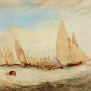 East Cowes Castle, the Seat of J. Nash, Esq. the Regatta Beating to Windward, 1828. Creator: JMW Turner