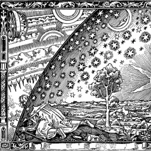 The edge of the firmament (Flammarion engraving) From L atmosphere. Meteorologie populaire by Camill Artist: Anonymous