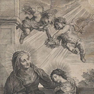 The education of the Virgin, with Saint Anne and the Virgin Mary reading with two p