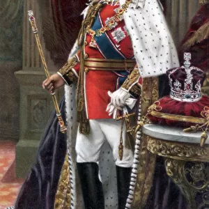 Edward VII in full coronation robes, 1902