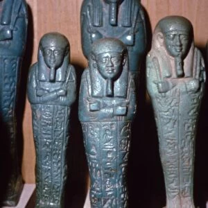 Egyptian Faience Shabti-Figures from a Tomb