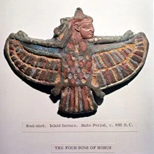 Egyptian Faience Soul-Bird, Saite Period: c600BC