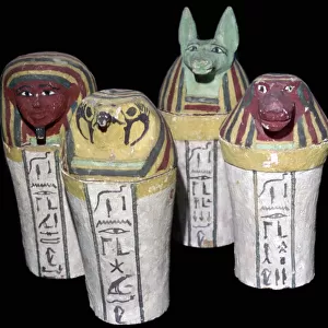 Egyptian set of four canopic jars