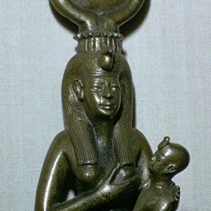 Egyptian statuette of Iris and Horus, 7th century BC