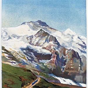 The electric railroad to Mount Jungfrau, Swiss Alps, 19th century. Artist: Gustave Francois Lasellaz