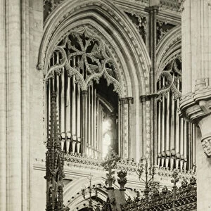 Ely Cathedral: Choir Triforium, North Side, c. 1891. Creator: Frederick Henry Evans