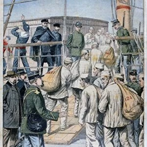 Embarkation of convicts for French Guiana, 1904