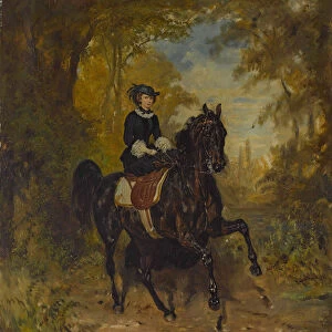 Empress Elisabeth of Austria on horseback. Creator: Adam, Franz (1815-1886)