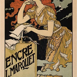 Encre L. Marquet (Poster), 1892. Artist: Grasset, Eugene (1841-1917)
