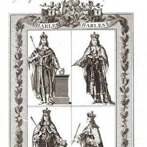 English Kings with coats of Arms, 18th century