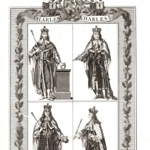 English Kings with coats of Arms, 18th century