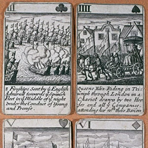 English playing cards commemorating defeat of the Spanish Armada (8 August 1588)