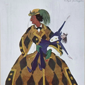Englishwoman. Costume design for the ballet The Magic Toy Shop by G. Rossini, 1919. Artist: Bakst, Leon (1866-1924)
