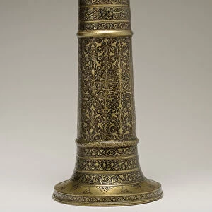 Engraved Lamp Stand with a Cylindrical Body, Iran, second half 16th century