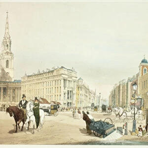 Entry to The Strand from Charing Cross, plate twenty from Original Views of London as It