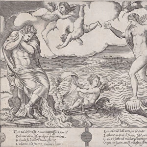 Eros in the Sea, ca. 1514-36. Creator: Agostino Veneziano