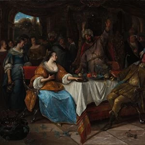 Esther, Ahasuerus, and Haman, c. 1668. Creator: Jan Steen (Dutch, 1626-1679)