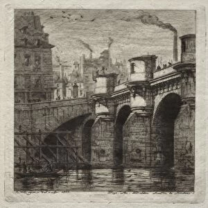 Etchings of Paris: The New Bridge, 1853. Creator: Charles Meryon (French, 1821-1868)
