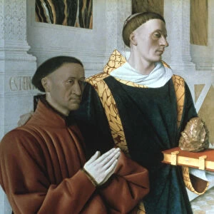 Etienne Chevalier and St Stephen, c1450. Artist: Jean Fouquet