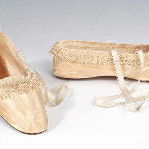 Evening slippers, British, 1845-65. Creator: Hobbs