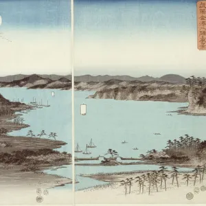 Evening View of Eight Famous Sites at Kanazawa (Buyo Kanazawa hassho yakei), 1857. Creator: Ando Hiroshige