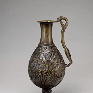 Ewer with a Feline-Shaped Handle, Iran, 7th century. Creator: Unknown