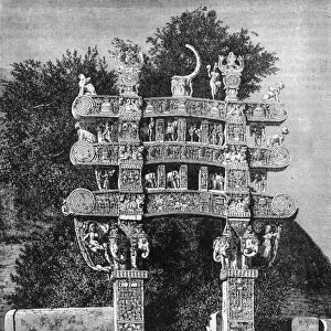 Example of Hindoo Architecture: North Gate of the Temple of Sanchi, c1891. Creator: James Grant