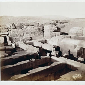 An excavated temple at the foot of the Sphinx, Giza, Egypt, 4th March 1862. Artist