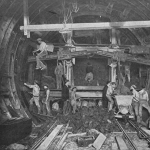 Excavating a tube railway, Great Northern and City Railway, London, c1903 (1903). Artist: Pearson & Son Ltd