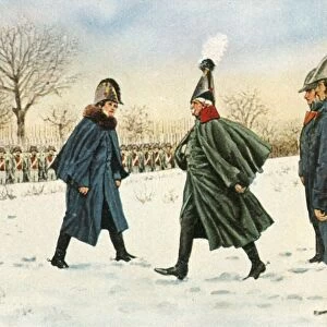 The exchange of Blucher for the French marshal Victor, 20 February 1807, (1936). Creator: Unknown